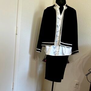 Black Blazer and slacks set 12. White blouse XL.